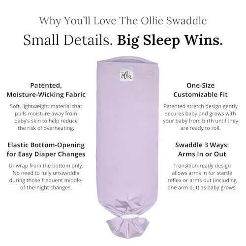 Image of The Ollie Swaddle - Adjustable Baby Swaddle for Newborns | Pediatrician-Approved for Safe Sleep | Easy Closure | Arms-Out | Lightweight, Machine-Washable | Easy Diaper Access