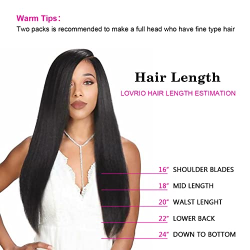 Lovrio 9A Yaki Straight Clip In Human Hair Extensions Double Weft Straight Clip In Hair Extensions Human Hair For Black Women, Real Thick 16 Inch Natural Black Yaki Clip Ins Hair,120 Grams 7 Pieces With 17 Clips #TOP6