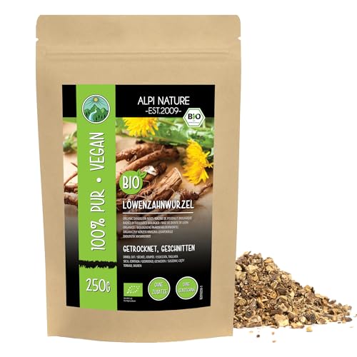 Alpi Nature Raíz de Diente de León Orgánico 250g, Raíz Seca y Cortada para Diente de Leon Infusión