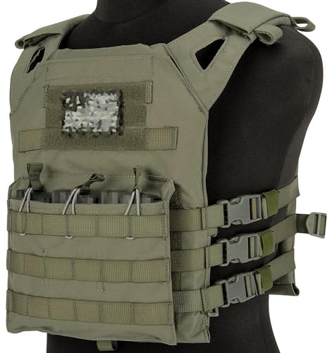 Evike Airsoft - Matrix Level-1 Tactical Vest with Integrated Mag Pouches (Color: Ranger Green)