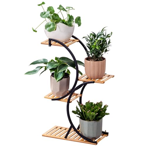 Bamboo 4-Tier Plant Stand Rack Multiple Flower Pot Holder Shelf I...
