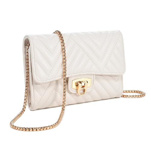 Women's Quilted Crossbody Wallet Bag with Chain Strap