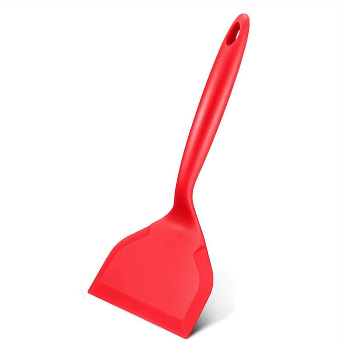 BPQiang Silicone Spatula Pancakes Shovel Omelette Turner for Eggs Fish Pancake Kitchen Scraper Red