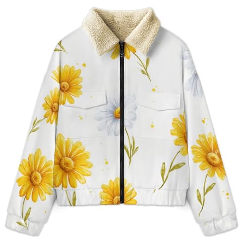 Veste blouson grande taille manteaux femme d'hiver chaud veste polaire imprimée fleurs