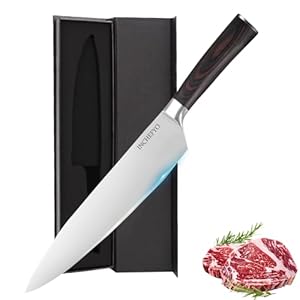 Chef Knife, 8 Inch High Carbon Stainless Steel Kitchen Knife with Ergonomic Handle, Ultra Sharp Knife Cutting Knife, Gifts for Men and Women with Gift Box