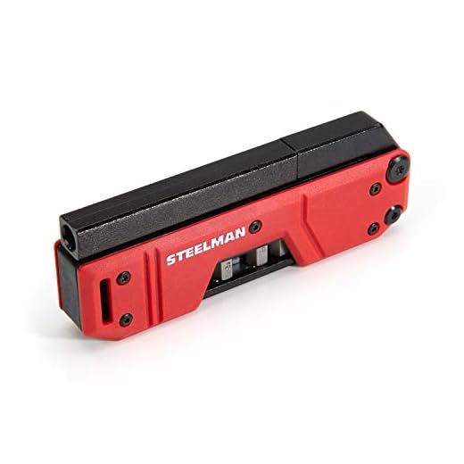 Steelman 10-In-1 Multi-Tip Folding Magnetic Pocket Screwdriver with Carrying Clip and Bottle Opener, Includes 3/16" and 1/4" Slotted, PH1, PH2, T15, T20, S1 and S2 Bits