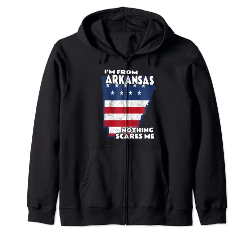 Atrapado Soy de Arkansas Home State AR Nada me asusta Sudadera con Capucha