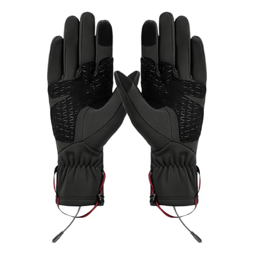 Guantes Térmicos Para Motocicleta,Guante Con Pantalla Táctil 3 Niveles de Temperatura Recargable USB - Guantes para Clima Frío - Hombre Y Mujer Para Motociclismo Snowboard Camping Senderismo Actividad