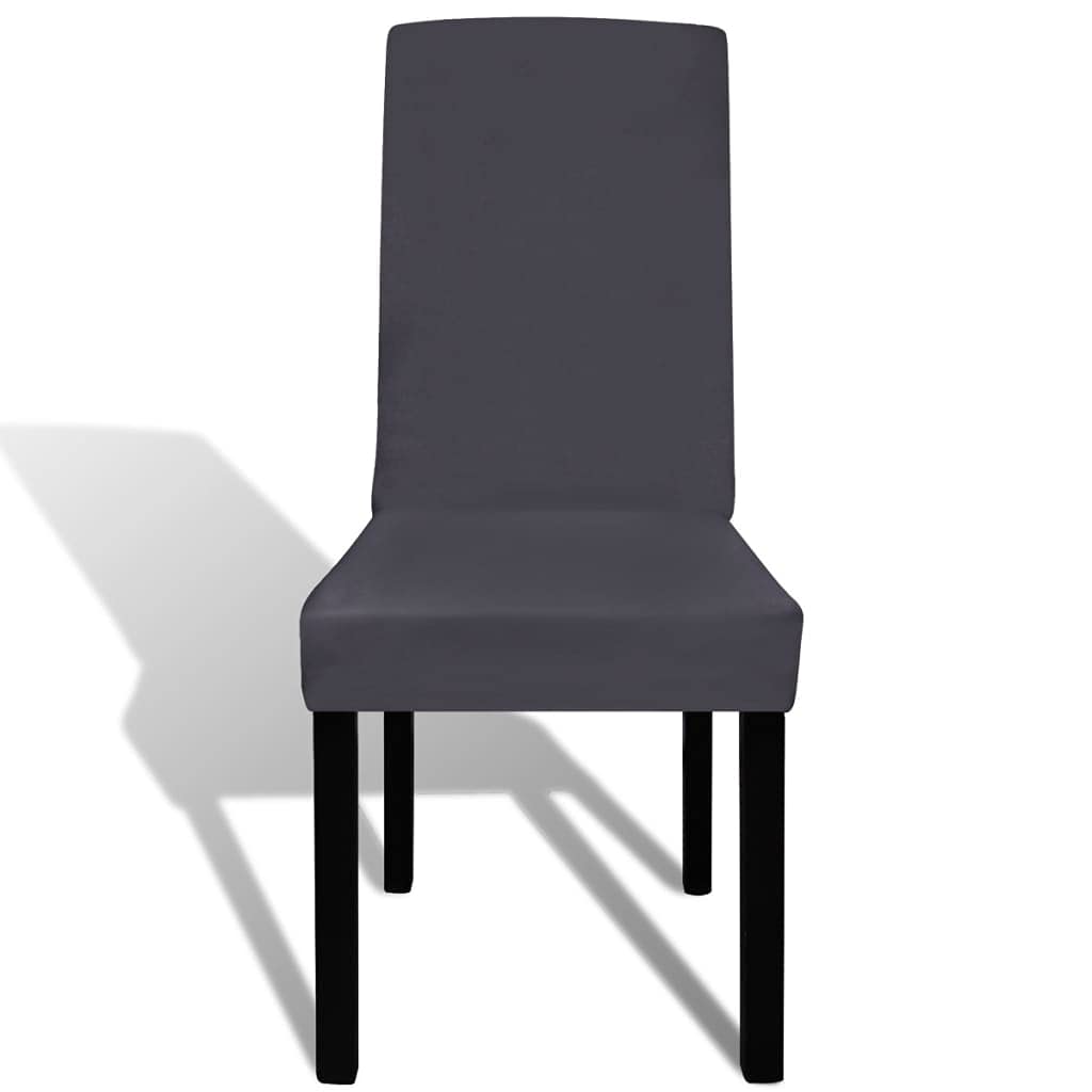 Lot de 4 housses de chaise extensibles pour maison et jardin Anthracite