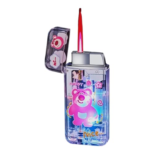 Encendedor NIVEK con llama rosa y luz Kawaii