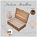 Lignotie Memory Keepsake Box - Large Wooden Box with Hinged Lid - Rustic Decorative Wood Storage Box with Chamois Leather Lining