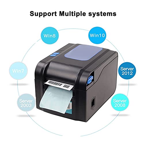 Image of Label Barcode Printer Thermal Receipt Label Printer Bar Code QR Code Sticker Machine 20mm-80mm Auto Stripping 370B(365B Bluetooth USB)