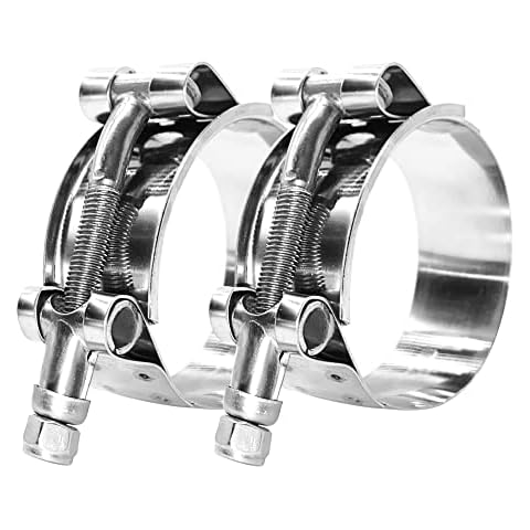 BOTTEN 2 Pack 3.5" T-Bolt Hose Clamp, Clamp Range 95-103mm for 3.5" Hose ID, hose clamps 304 Stainless Steel,hose clamp pliers and clamps heavy duty Cover