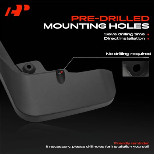Image of A-Premium Mud Flaps Compatible with Audi | Compatible with Audi Q7 SQ7 2020-2021, No Drilling Required Mud Guards with Hardware Accessories, Set of 4 Front and Rear