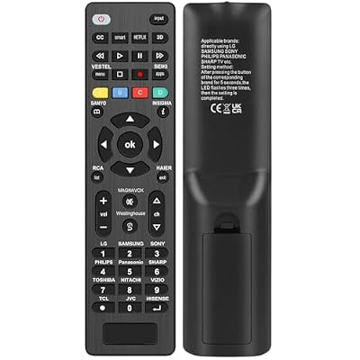 Universal Remote Control for Samsung, LG, Vizio, Sony, TCL, Hisense, Insignia Smart TV - Replacement Remote for Sharp, Philips, Panasonic, Toshiba, JVC, Sanyo, Haier, Seiki LCD LED HDTV Models