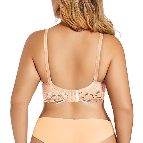 SHEKINI Damen BHS Spitzen BH Push up BH Bügel BH Sexy Farbe Spitze Vollschalen Blumenmuster Verstellbaren Träger 2er… – Bild 4