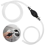 8mm Handpumpe Umfüllpumpe,Handpumpe Absaugpumpe mit 2M Schlauch für Benzin Auto Wasser Öl Flüssigkeit,Universal Hand Kraftstoff Umfüllpumpe für Kraftstoffe, Kfz, Garten, Boot Kart Öl Absaugpumpe