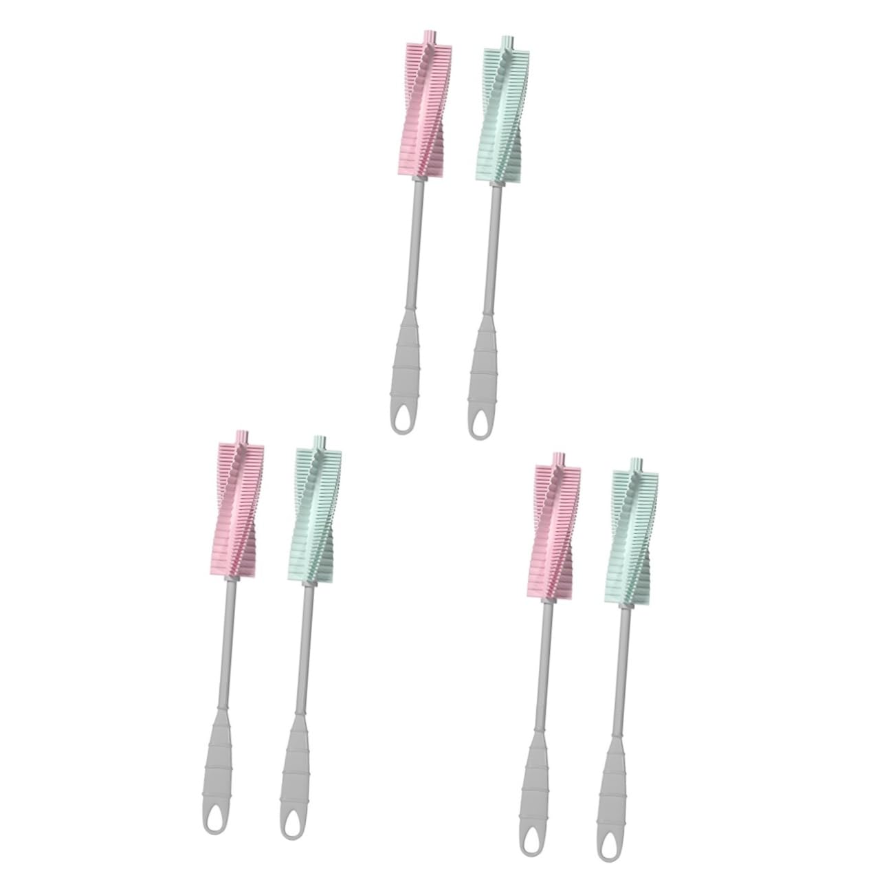 UPKOCH 6 Piezas Cepillo de Botella Limpiador de biberones para bebés Gorro para Lavar el Cabello para niños pequeños Spot Clean Cleaning Brush biberón Cepillo de Mango Largo páginas
