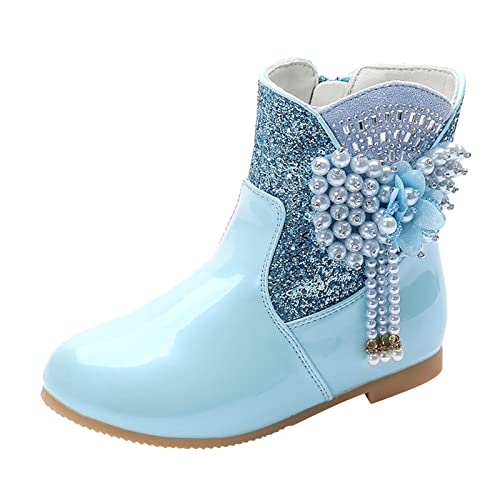 Toddler Ankle Shoes Short Boots Winter Plush Cotton Boots High Heel Lace Bowknot Side Zipper Lined Tall Winter Boots