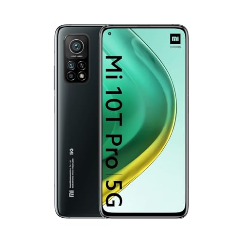 XIAOMI Mi 10T Pro Teléfono 8GB RAM + 128GB ROM, 6.67” Dot Pantalla, Snapdragon 865 Octa-Core Procesador 20MP 108MP+13MP+5MP AI Triple Trasera Cámara, Negro, Accesorios no incluidos (Reacondicionado)