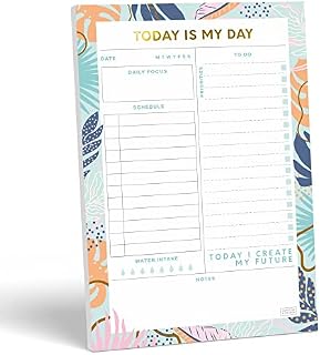 Sweetzer & Orange Today is My Day Daily Planner Notepad. Undated Planner, Daily Agenda, Focus, and to Do List Notepad with Daily Checklist. 52 Day Planner Calendar Pages, 7x10 Organizer Planner