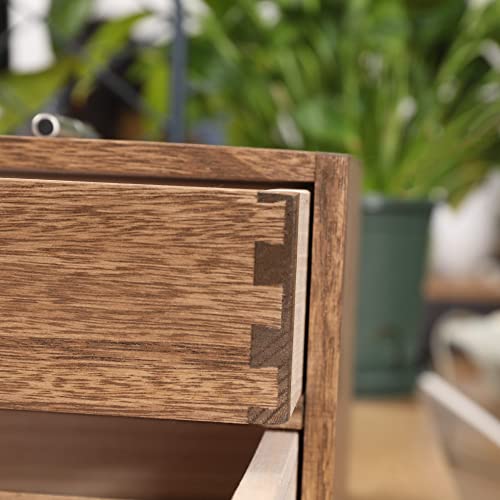 Ddyuri HD-FAX2C-DK-US Wood 2 Drawer Desktop Organizer Cabinet - Desk Storage Box For Kitchen Counter,Dresser Tabletop -Wooden File Organizer Printer Machine Stand thumb #6