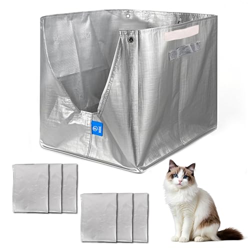 xcivi Cat Box Liners Compatible with Modkat Flip Litter Box Liner Type F, Replacements for Modkat Litter Box Liner, Cat Litter Box Liners with Carrying Handles and Velcro Strap