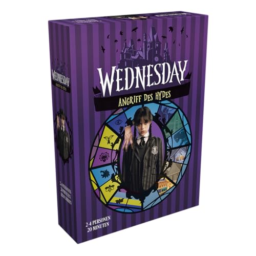 Asmodee, Wednesday: Angriff des Hydes, DE-Version, Kooperatives Familienspiel für 2-4 Spieler ab 10 Jahren, Strategisches Kartenspiel mit 20 Minuten Spielzeit