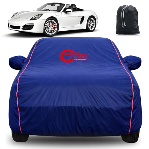 Image of 100% Waterproof Car Cover for Porsche Boxster | All-Weather, Dustproof & UV Protection | Heavy-Duty 3-Layer Fabric | Custom Fit with Mirror & Antenna Pocket | Navy Blue