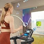 Ksports Foldable 16.5 Inch Cardio Fitness Portable Treadmill with Bluetooth Connectivity, LCD Display, and Tracking Apps for Home Gym Equipment, Black - Image 4