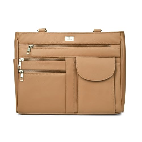 Image of K London Ladies Leather Handbag|Women's Handbag in Soft Leather - Womens Designer Shoulder Hand Bag - Medium Practical Size