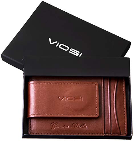 VIOSI Money Clip Slim Leather Wallet For Men Front Pocket RFID Blocking Card Holder With Rare Earth Magnets - Thumbnail 4