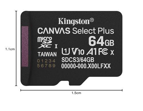 Image of Kingston Canvas Select Plus microSD Memory Card 64GB micSDXC Gen3 100R A1 Single Pack w /o ADP - SDCS3 /64GBSP