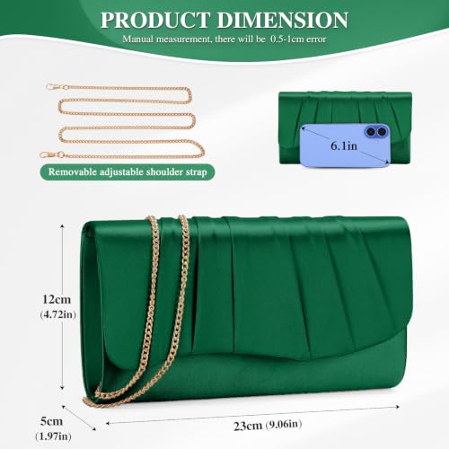 Image of UBAYMAX Clutch Purses for Women Formal, Pleated Satin Evening Bag Purse Handbags Evening Clutch for Prom Party Wedding