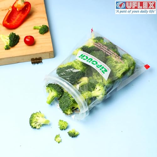 Image of Zip Lock Bag for Food Storage - Assorted Pack of 40(20 Small+10 Medium Zipper+10 Large Freezer)| Leak-Proof Food Grade Zip Lock Covers| Reusable Ziplock Bags for Fridge, Travel, Pickles & Vegetables