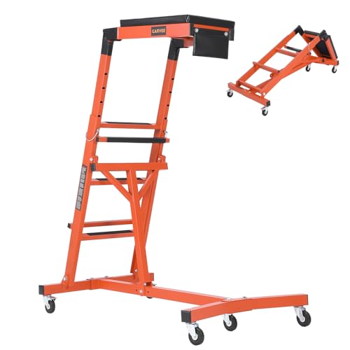 Garvee Automotive Engine Creeper-400LBS Foldable Mechanic Top Side Creeper for Car and Trucks,Adjustable Height 49-76in, Padded Deck,Engine Bay Repair