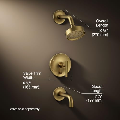 Set de grifería de baño Purist Rite-Temp de Kohler con válvula no incluida, manija de palanca y pico de 7-3/4 pulgadas miniatura 3