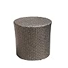 Christopher Knight Home Keaton Wicker Barrel Side Table, Dark Gray