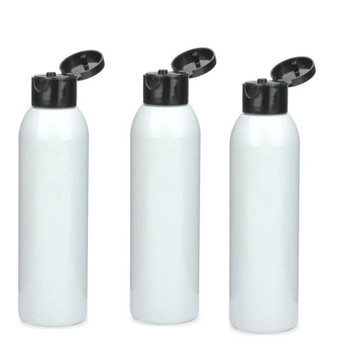 Empty Squeeze Pure White Milky Bottle with Black Disc/Flip Top Cap, Refillable Empty Cosmetic Cylindrical Bottles, Squeeze Containers for Shampoo, Body Soap, Toner, Lotion, Cream, White, 100ml PC-3-image-42