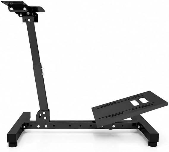 Gamestandpro V3 Pro Yarış Simülasyonları İçin Dayanıklı Tasarım Logitech, Thrustmaster, Moza, Fanatech ile Uyumlu, Siyah, Yükseklik Ayarlı, Direksiyon Standı