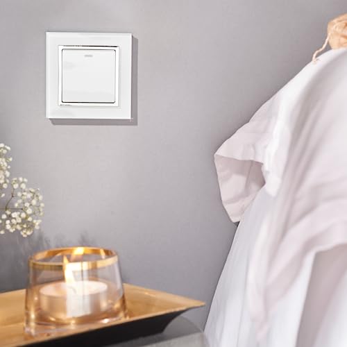 Retrotouch RMS12-W Crystal Single Light Switch, White Chrome Trim, 2-Way, 10AX, White Glass, 86 mm * 86 mm - Image 4