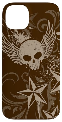 Y2k Grunge 2000s Skull Star Emo Harajuku Goth Scene Brown �X�}�z�P�[�X iPhone 14 Plus �p