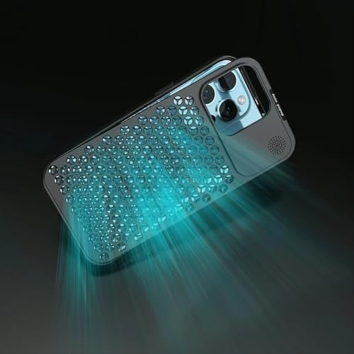 Image of MILLION CASES Back Cover Case for iPhone 15 Pro Shockproof Protective Cooling Shell Aluminum Alloy Case for Men & Boys (Black)