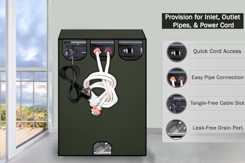 Image of Stylista Washing Machine Cover Compatible for Samsung 6.2 kg WA62M4100HY /TL Fully-Automatic Top Load Dark Military