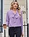 Zeagoo Fall Clothes for Women 2025 Bow Tie Blouse Long Sleeve Tops Fall Business Work Shirts Lilac