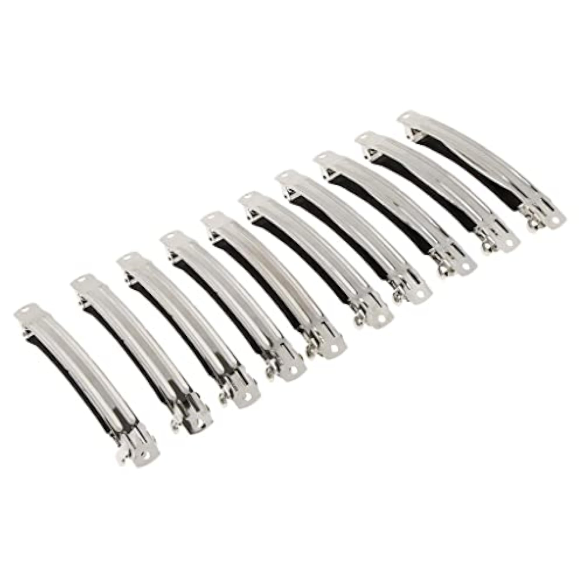 20 Piece DIY Silver Blank French Barrettes Hair Clips