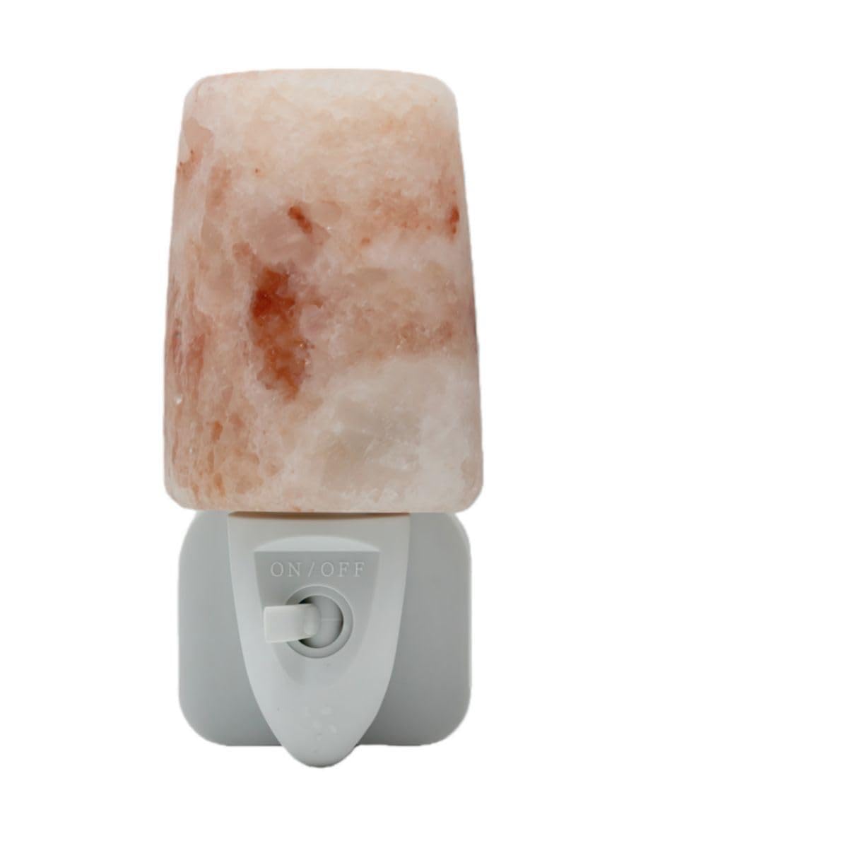 Omana Natural Himalayan Salt Night Lamp Light, Direct Plug, Plugin, Children Bedroom, Multicolor Bulbs & 360 Degree Swivel Plug with ON/Off Switch (Cone)