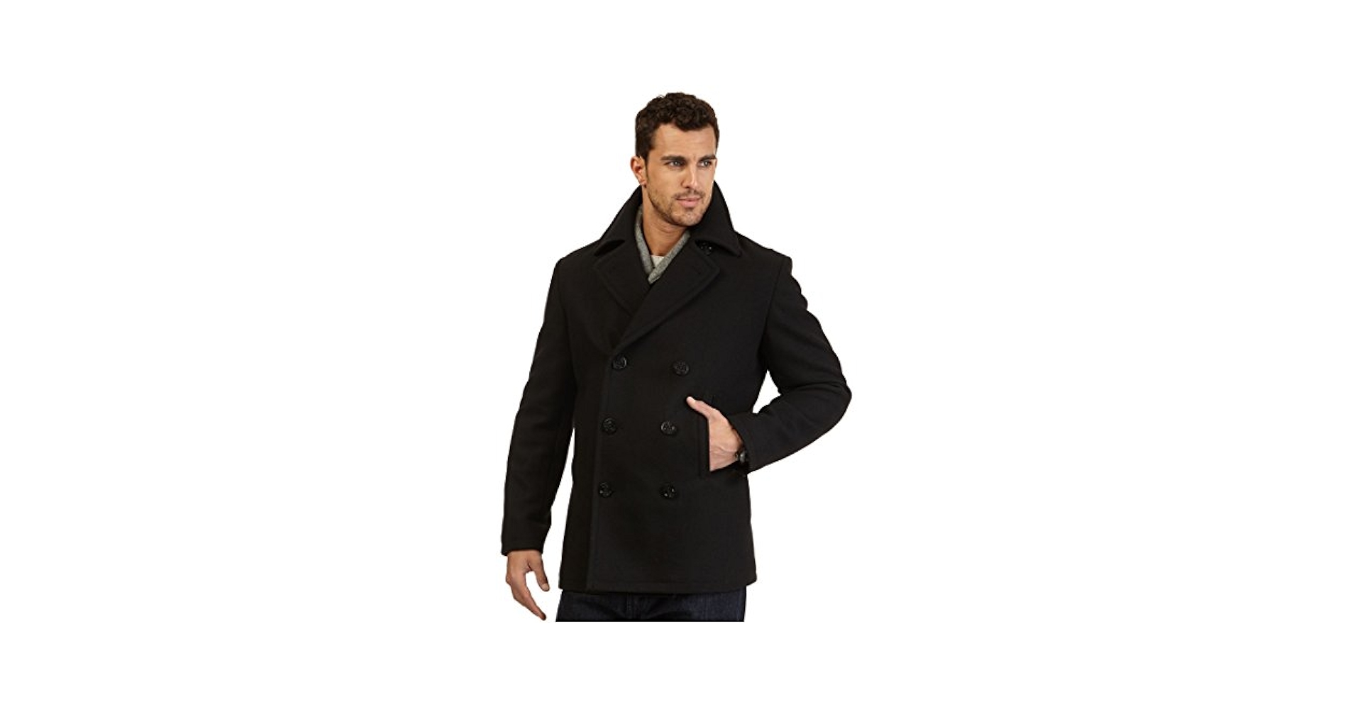 Nautica Big and Tall Wool Pea Coat (Black 5X-T) at Amazon