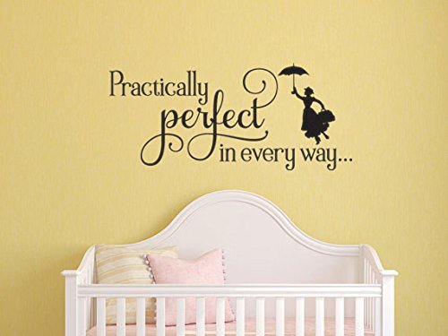 Vinyl Wall Decor Mary Poppins Inspired Practically Perfect in Eve...
