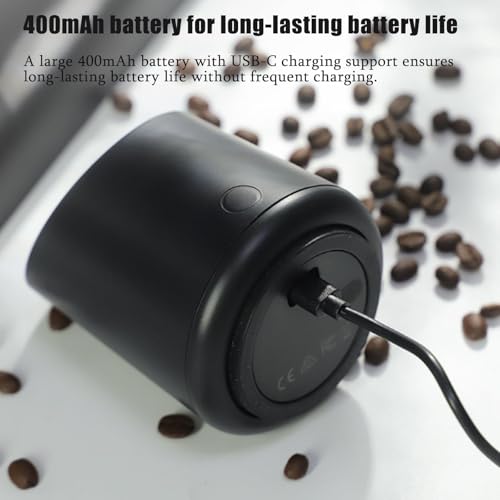 Báscula de café con taza dosificadora, capacidad recargable USB-C de 60 g, pantalla LED oculta para medición de expreso y líquidos, diseño compacto fácil de transportar